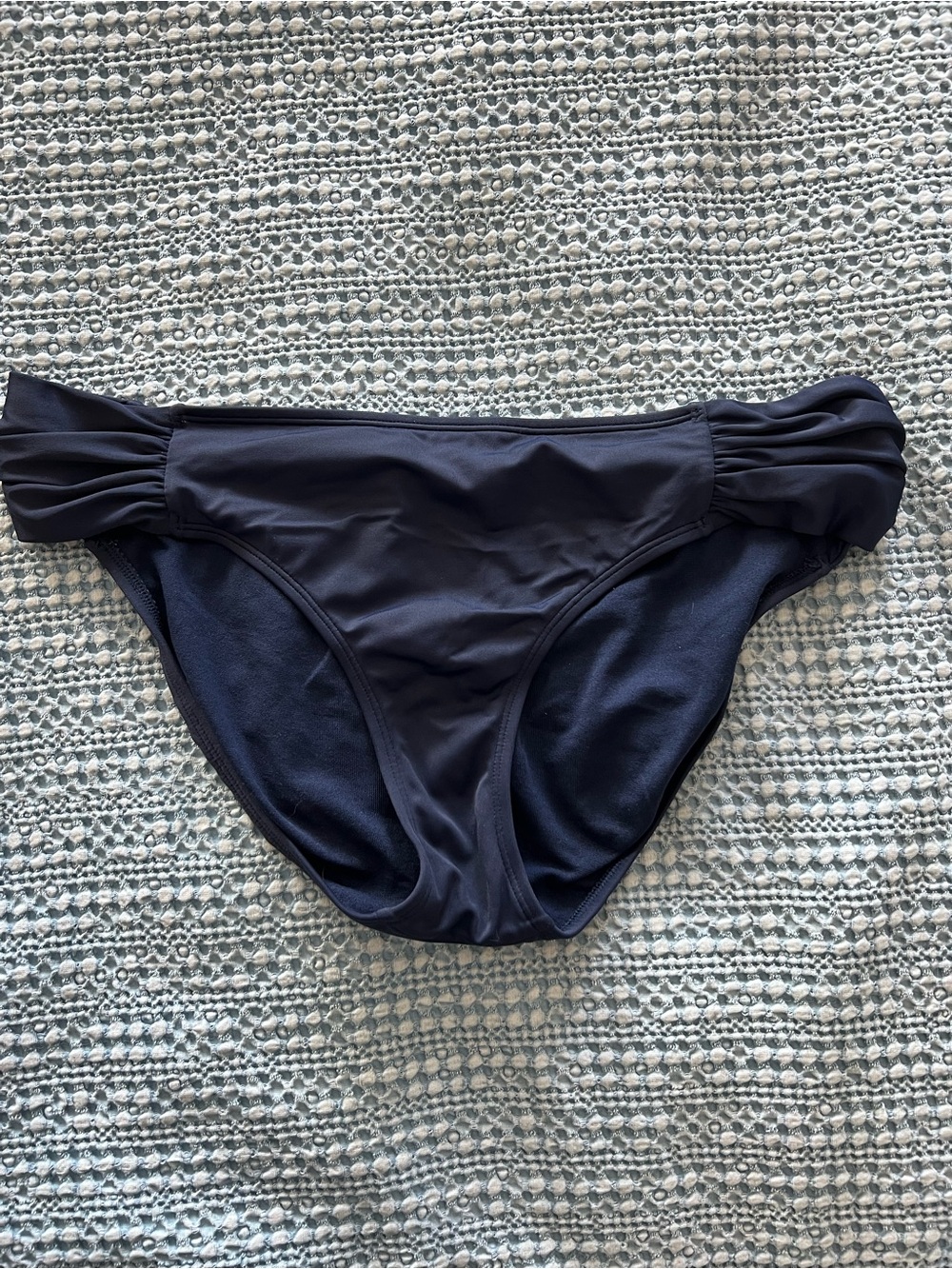 Athleta Women’s Navy Bikini Bottom with Ruched Side Detail